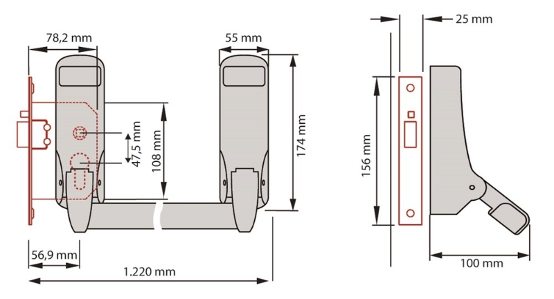 Afbeeldingen van PO 322 KRS SE / OPBOUW-KRUKSET DX 2 INCL. ½ P