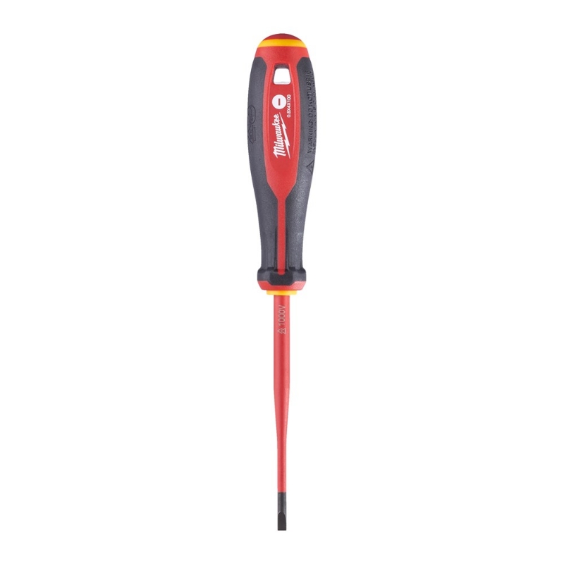 Afbeeldingen van MILWAUKEE® Tri-Lobe VDE schroevendraaier - sleuf Tri-Lobe VDE Screwdriver - Slotted 0.8 x 4 x 100