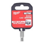 Afbeeldingen van MILWAUKEE® Dop 1/4˝ FOUR FLAT™ 1/4 Drive Socket - Metric Standard - 4 mm