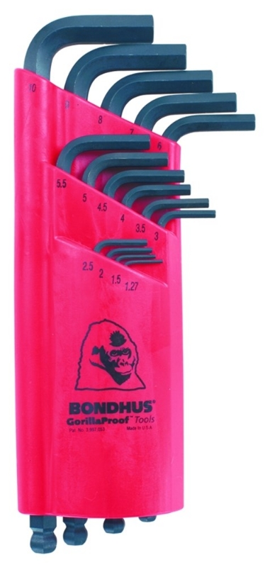 Afbeeldingen van Bondhus Stiftsleutelset lang kogelkop, 15-delig, metrisch BLX15M