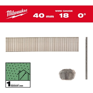 Afbeeldingen van MILWAUKEE® Brad spijkers, 18 gauge, dunne kop 18G / 40 mm / RC / G / SC1 - 5.000 pc