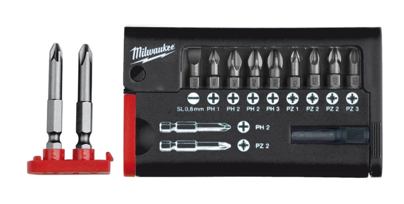 Afbeeldingen van MILWAUKEE® Schroefbitcassette (12-delig) Compact Set SL / PH / PZ - 12 pcs