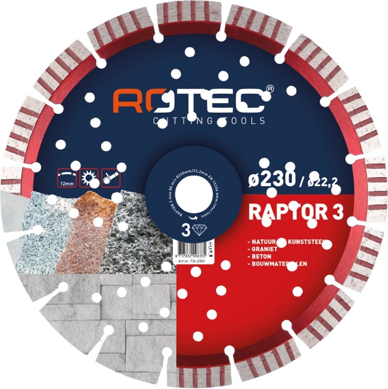 Afbeeldingen van Diamantzaagblad 'RAPTOR 3' 150x22,2mm