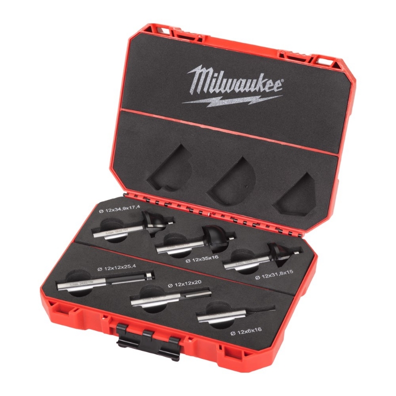Afbeeldingen van MILWAUKEE® Bovenfrezen sets Router bit set 12mm - 6 pc