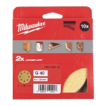 Afbeeldingen van MILWAUKEE® Excentrische Vlakschuurmachine Schuurpapier ⌀ 125 & 150 mm HP 125 mm H&L GR 40 - 10 pc