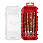 Afbeeldingen van MILWAUKEE® RED HEX - SHOCKWAVE™ HSS-TiN metaalboren Shockwave HSS-G Tin Red Hex Set - 10 pc
