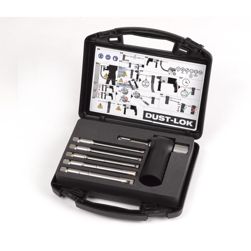 Afbeeldingen van MILWAUKEE® SDS-Plus DUST-LOK hamerboor 4 snijder Stofvrije boor SDS-Plus DC set - 6 pc