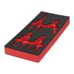Afbeeldingen van MILWAUKEE® Lege foam inlays voor stalen gereedschapswagens Empty 4 pc VDE Pliers Set 2 Foam Insert