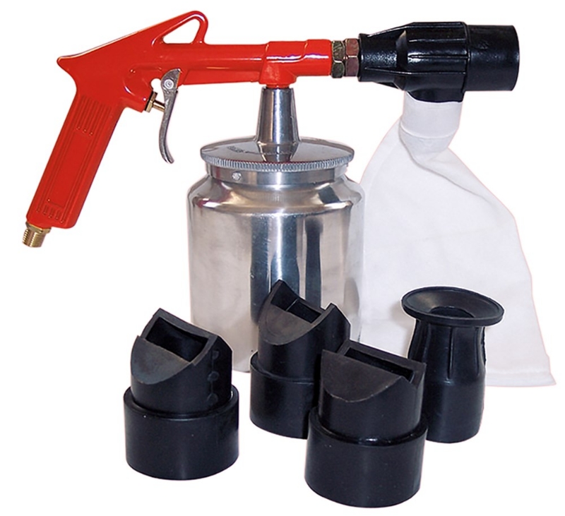 Afbeeldingen van RODAC/ SAM Zandstraalpistool + straalzand + 4 nozzles RC188NSET
