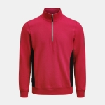 Afbeeldingen van Jobman 5401 Halfzip sweatshirt rood/zwart m