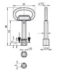 Afbeeldingen van Doornsleutel vierkant 7mm 407L vernickelt