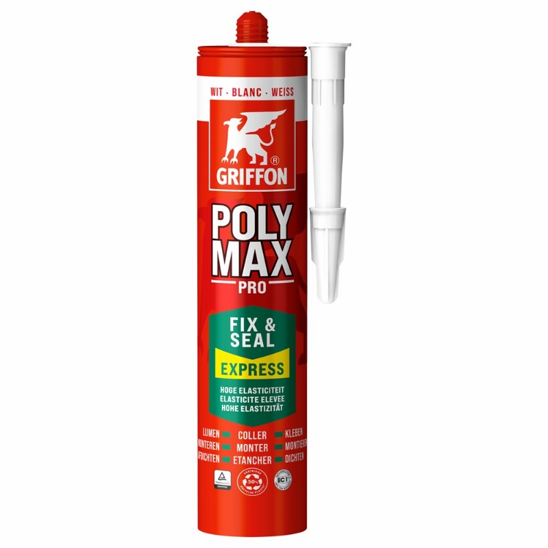 Afbeeldingen van Griffon Poly Max® Fix & Seal Express Wit Koker 425 g NL/FR/DE