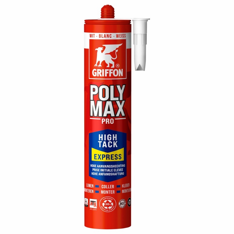 Afbeeldingen van Griffon Poly Max® High Tack Express Wit Koker 435 g NL/FR/DE
