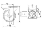 Afbeeldingen van 3477UFR125P62 Zwenkwiel grijs, dubbele rem, 