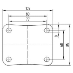 Afbeeldingen van 3477UFR125P62 Zwenkwiel grijs, dubbele rem, 