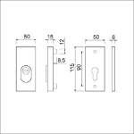 Afbeeldingen van Vhb rozet  115*15  kt  deurdikte 38-45 mm zw.