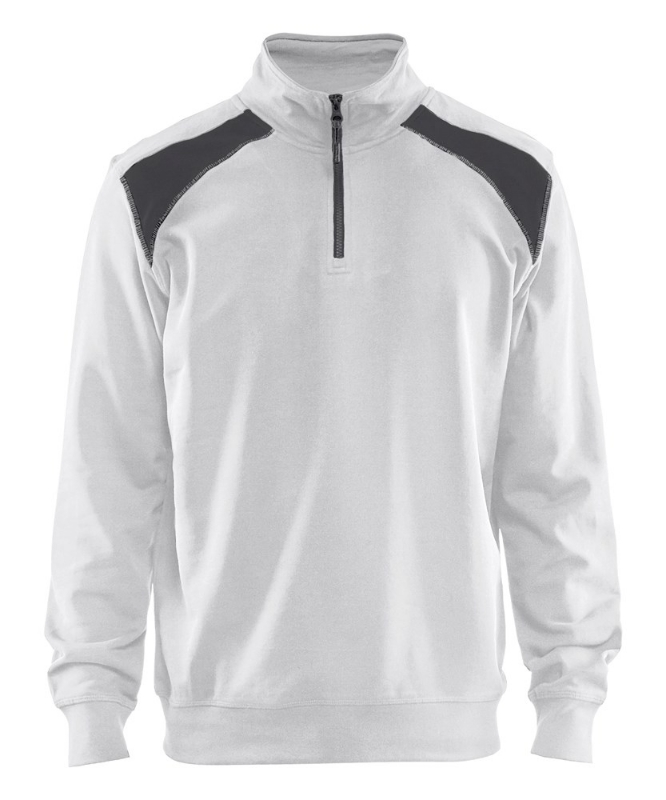 Afbeeldingen van 3353 Sweatshirt bi-colour L wit/d.grijs